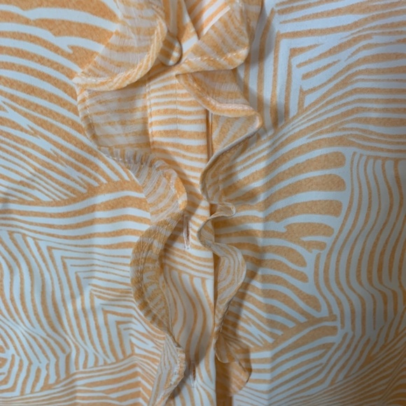 Chico’s ruffle front wide cuff blouse. Worn once - Picture 3 of 5